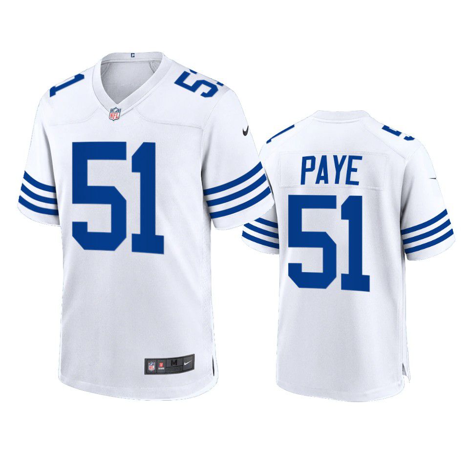 Men Indianapolis Colts 51 Kwity Paye Nike White 2021 Draft Limited NFL Jersey